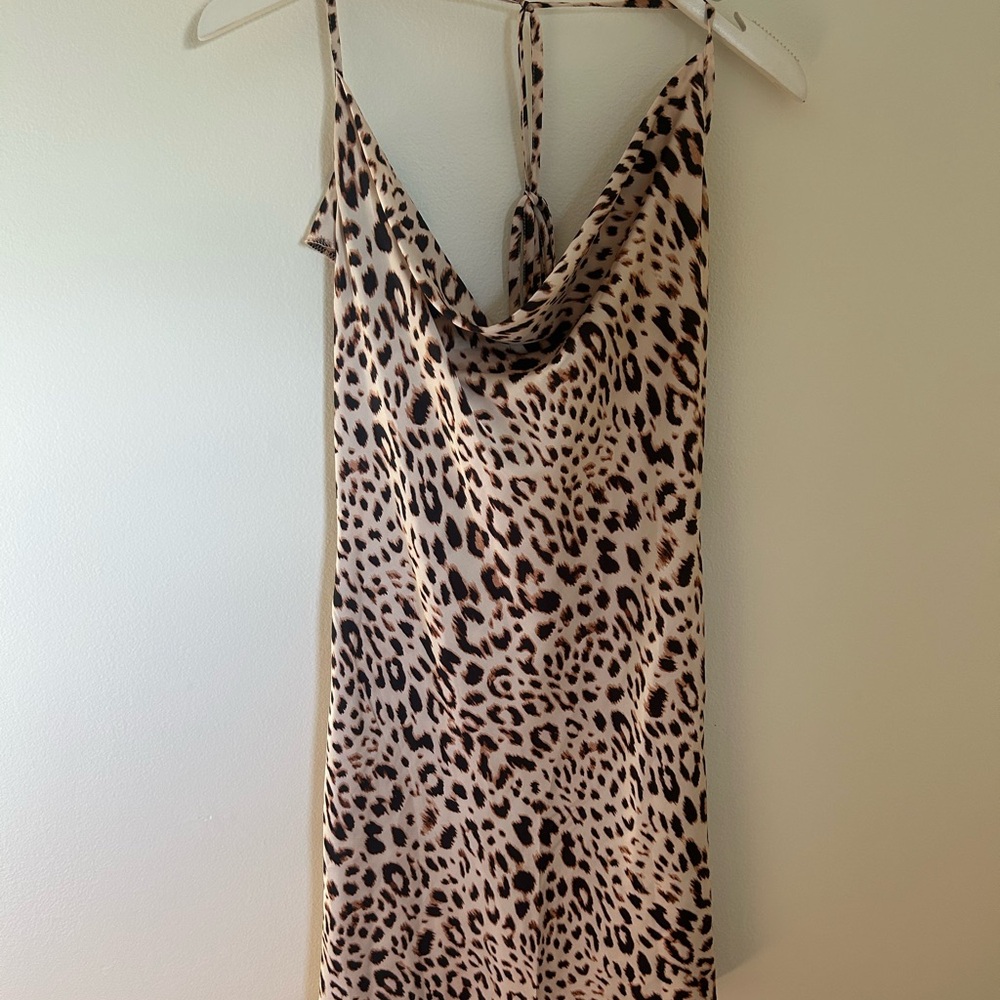 Missguided Animal Print Slip Dress